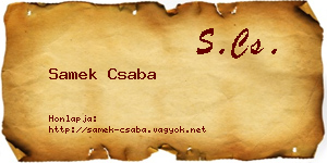 Samek Csaba névjegykártya