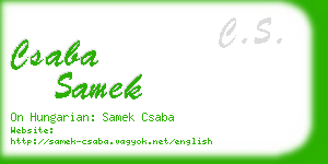 csaba samek business card